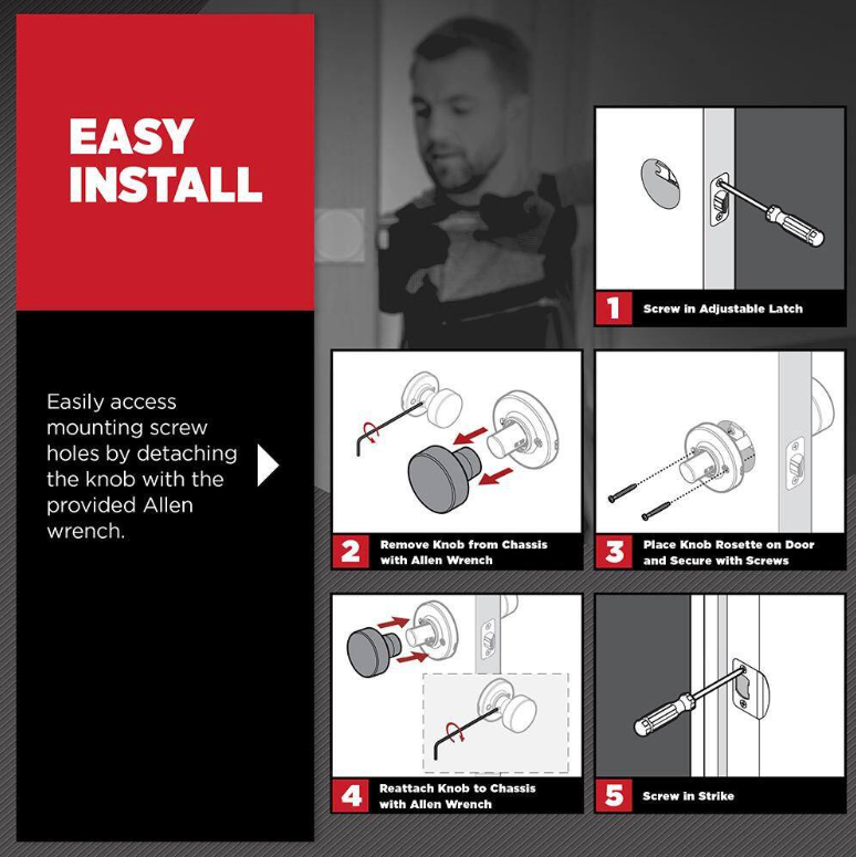 Kwikset 720PSKSQT-15 Pismo Passage Door Knob Set with Square Rose - Satin Nickel