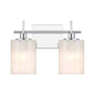 Meridian M80083CH 2-Light Chrome Bathroom Vanity Light w/White Glass Shades