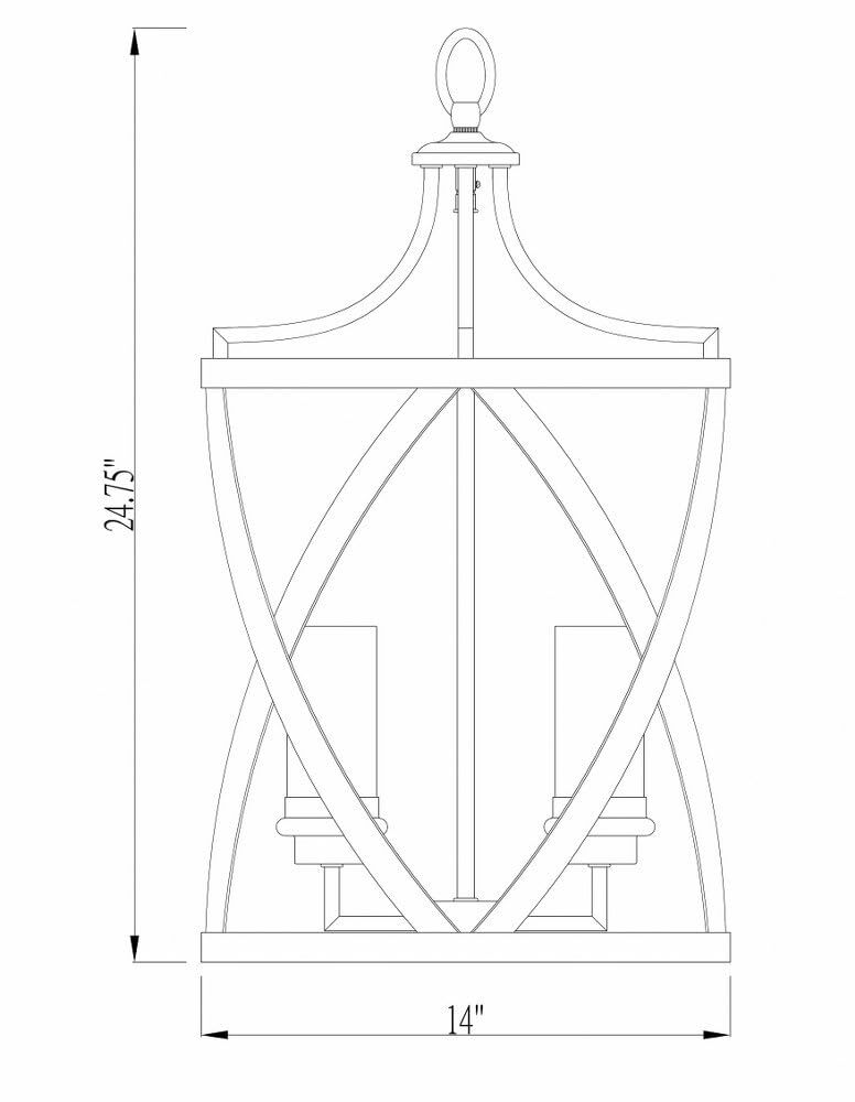 Z-Lite 481P14-MB-BN Malcalester Pendant, 3-Light, Matte Black & Brushed Nickel