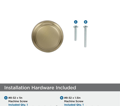 Amerock - HIGHLAND RIDGE Cabinet Knob - 1-3/16 in diameter - Golden Champagne