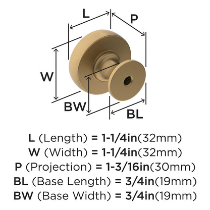 Amerock | Cabinet Knob | Champagne Bronze | 1-1/4 inch (32 mm) Diameter