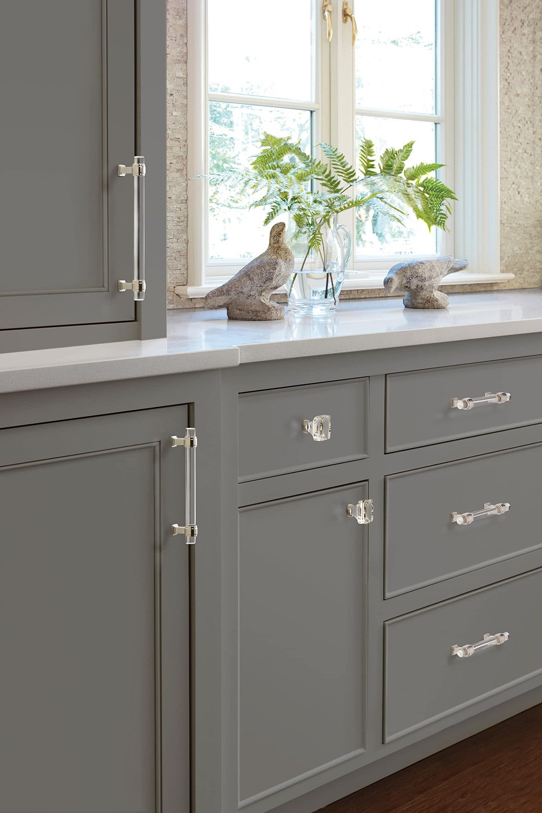 Amerock BP36655CPN 5-1/16" Glacio Clear/Polished Nickel Drawer Pull