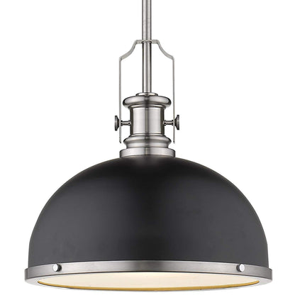 Z-Lite 725P12-MB+BN 1 Light Pendant, Matte Black + Brushed Nickel
