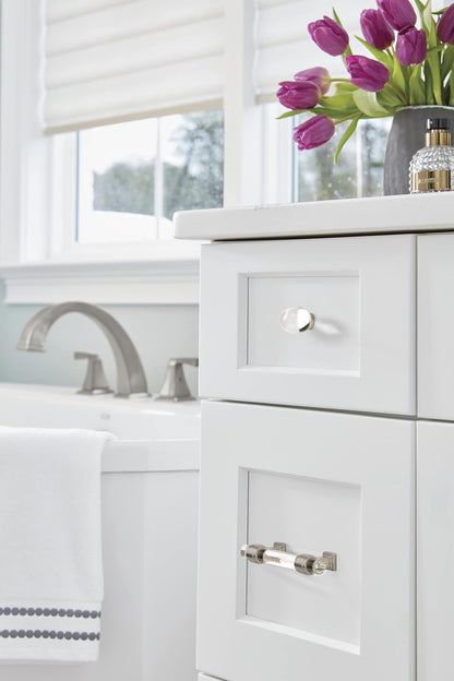 Amerock BP36651CG10 Glacio Cabinet Knob Clear/Satin Nickel 1-3/4" Length