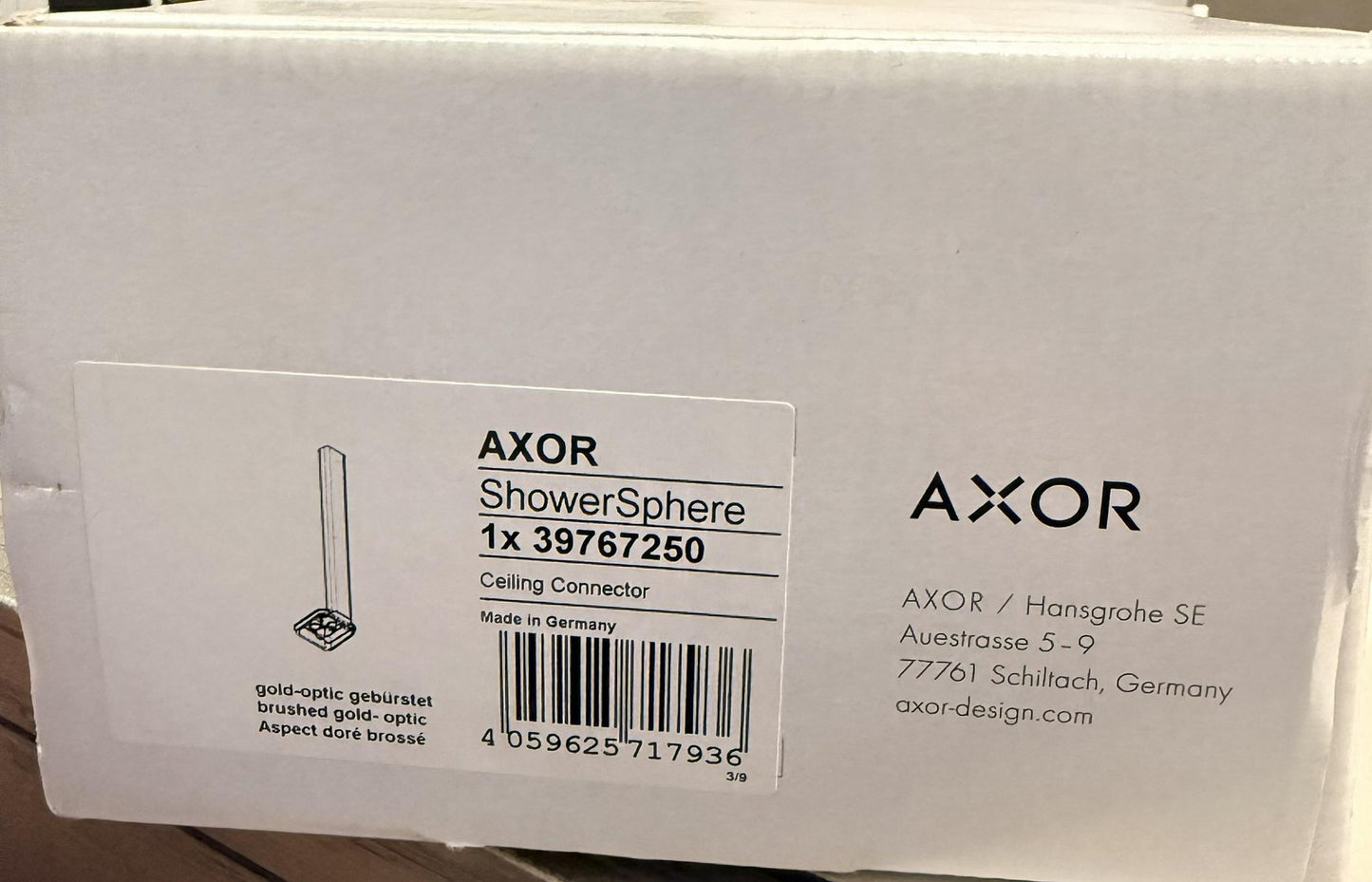Axor ShowerSphere 39767250 Ceiling Connector Brushed Gold