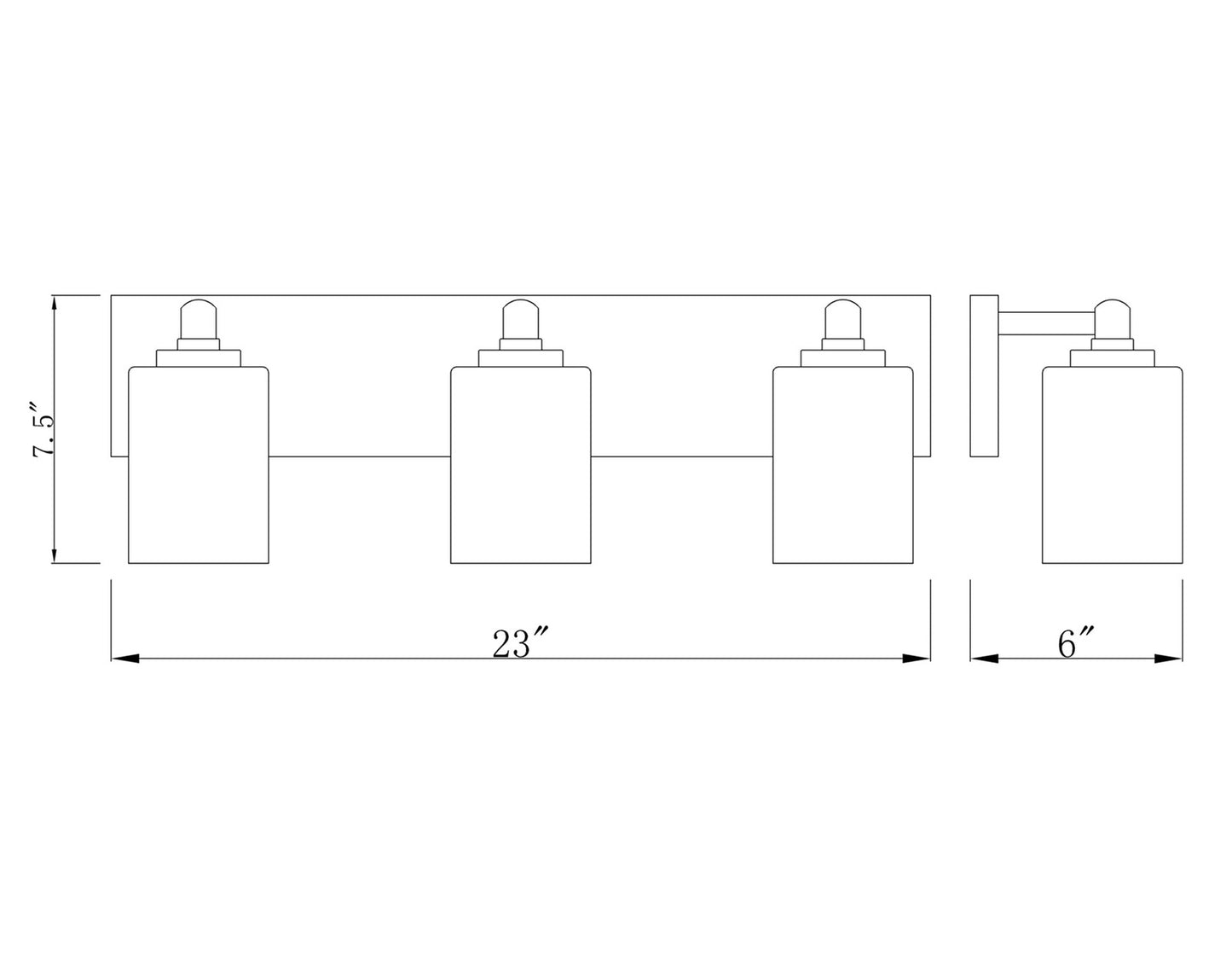 Z-Lite 3 Light Vanity 485-3V-MB, Black