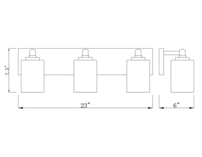 Z-Lite 3 Light Vanity 485-3V-MB, Black