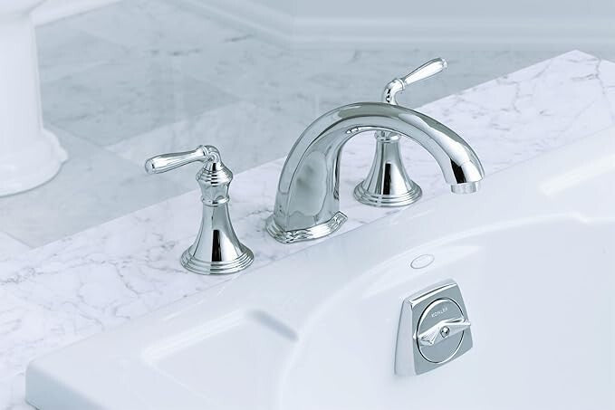 KOHLER T398-4-CP Devonshire Bath Faucet Trim, 3-Hole 2-Handle Tub Faucet-Chrome