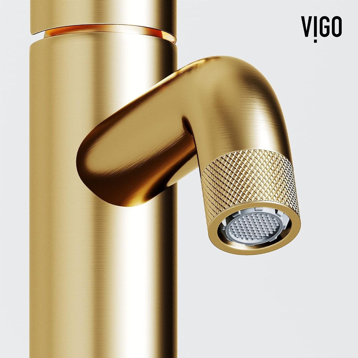VIGO Cass Single Handle Single-Hole Bathroom Faucet Matte Brushed Gold-VG01046MG