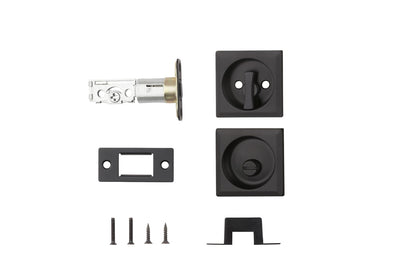 Kwikset 335SQT-514 Square Privacy Pocket Door Lock Iron Black Finish