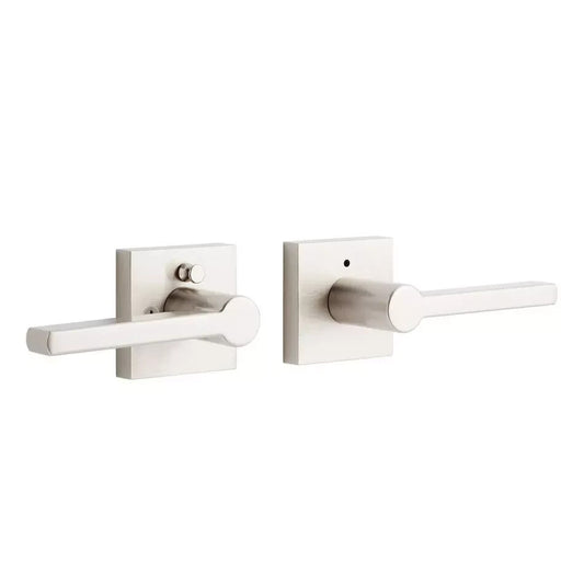Signature Hardware-HLK2203U15 Mabry Privacy Set - Lever Handles - Brushed Nickel