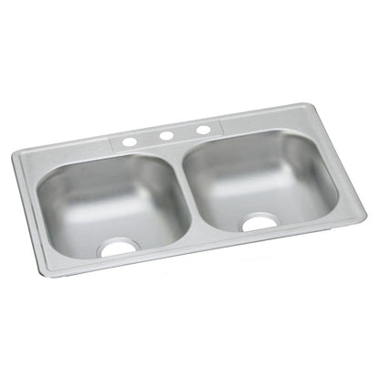 Dayton D233223 Equal Double Bowl Top Mount Stainless Steel Sink