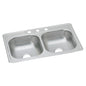 Dayton D233223 Equal Double Bowl Top Mount Stainless Steel Sink