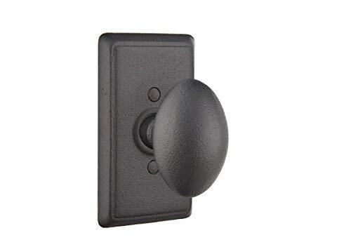 EMTEK Steel Rosette Set w/Savannah Knob 7103SVFBS - Flat Black Steel (FBS)