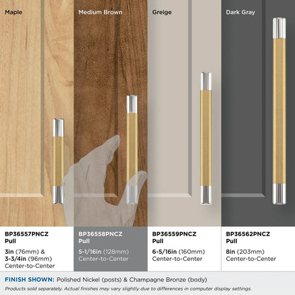 Amerock BP36558PNCZ Esquire 5-1/16" C2C PN/Champagne Bronze Cabinet Pull