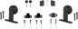Miseno MBD0305DR2 Top Mount Second Barn Door Mounting Hardware Kit - Black
