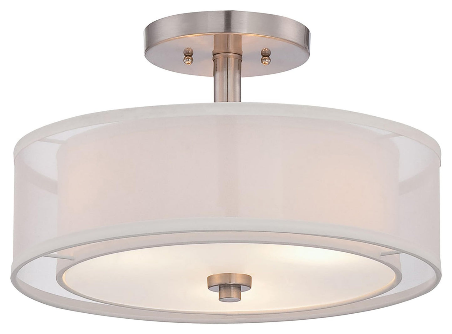 Minka Lavery 4107-84 Parsons Studio Semi-Flush, 3-Light, Brushed Nickel