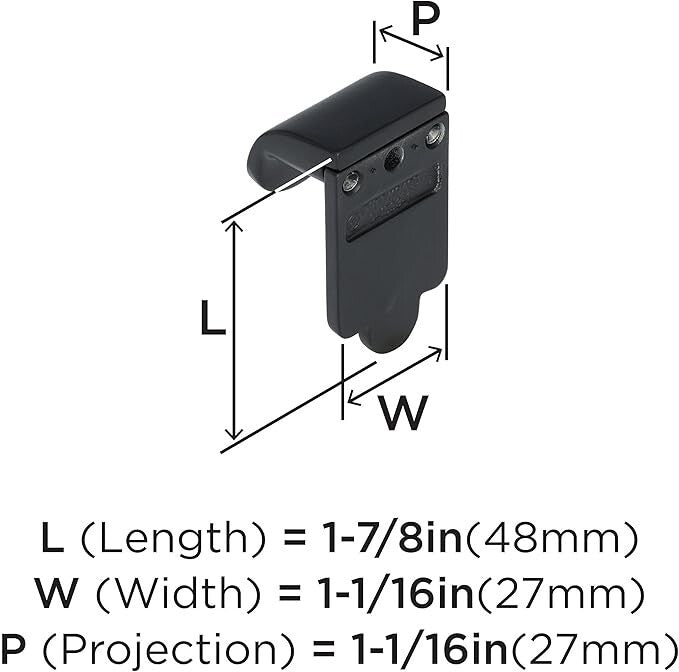 Amerock BP1593FB | Cabinet Finger Pull | Matte Black | 1-7/8 inch (48 mm) Length