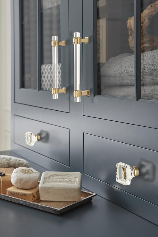 Amerock BP36653CCZ Glacio Cabinet Knob Clear/Champagne Bronze 1-3/8" Length