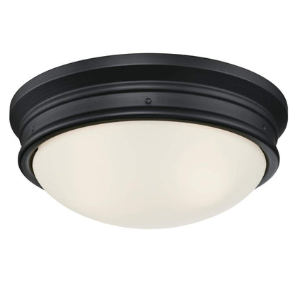 Westinghouse 6578100 Meadowbrook 13" Outdoor Ceiling Light Matte Black Frosted
