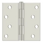 Deltana 4 x 4 Plain Bearing Square Corner Full Mortise Hinge-Pair-Bright Nickel