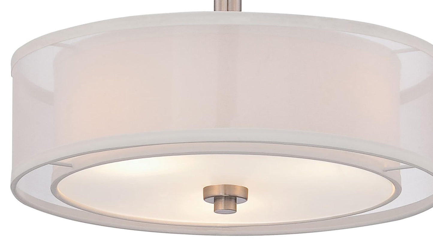 Minka Lavery 4107-84 Parsons Studio Semi-Flush, 3-Light, Brushed Nickel