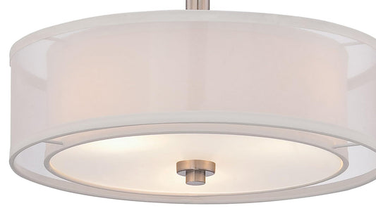 Minka Lavery 4107-84 Parsons Studio Semi-Flush, 3-Light, Brushed Nickel