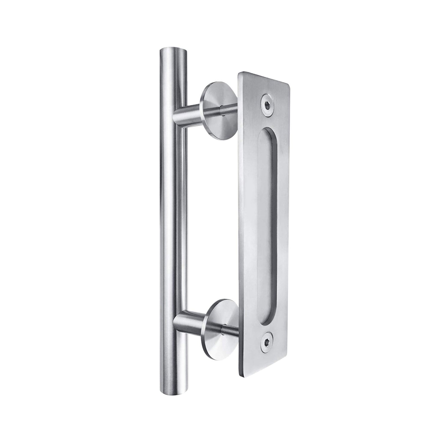 Miseno MBDH0385 11-3/4" Tall Sliding Barn Door Pull Set - Stainless Steel