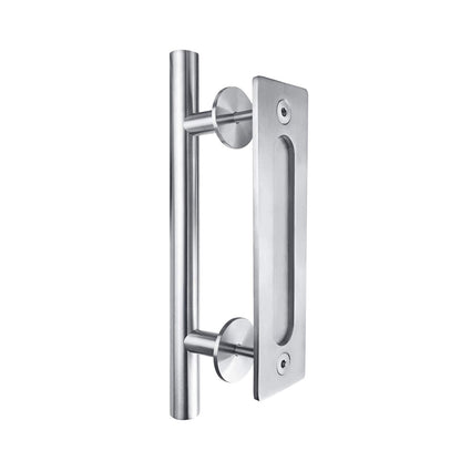 Miseno MBDH0385 11-3/4" Tall Sliding Barn Door Pull Set - Stainless Steel