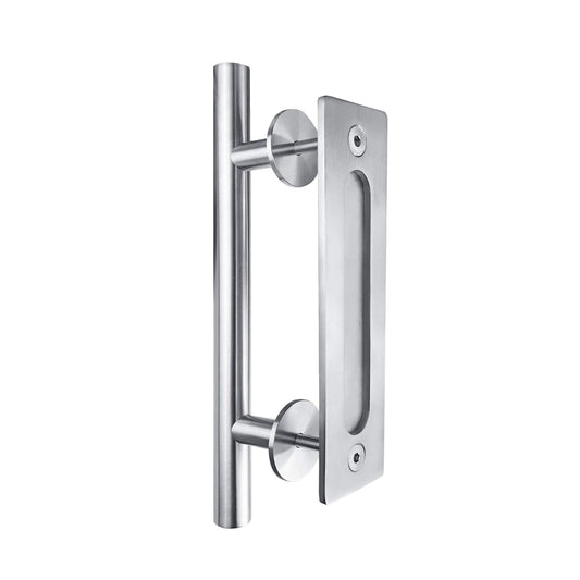 Miseno MBDH0385 11-3/4" Tall Sliding Barn Door Pull Set - Stainless Steel