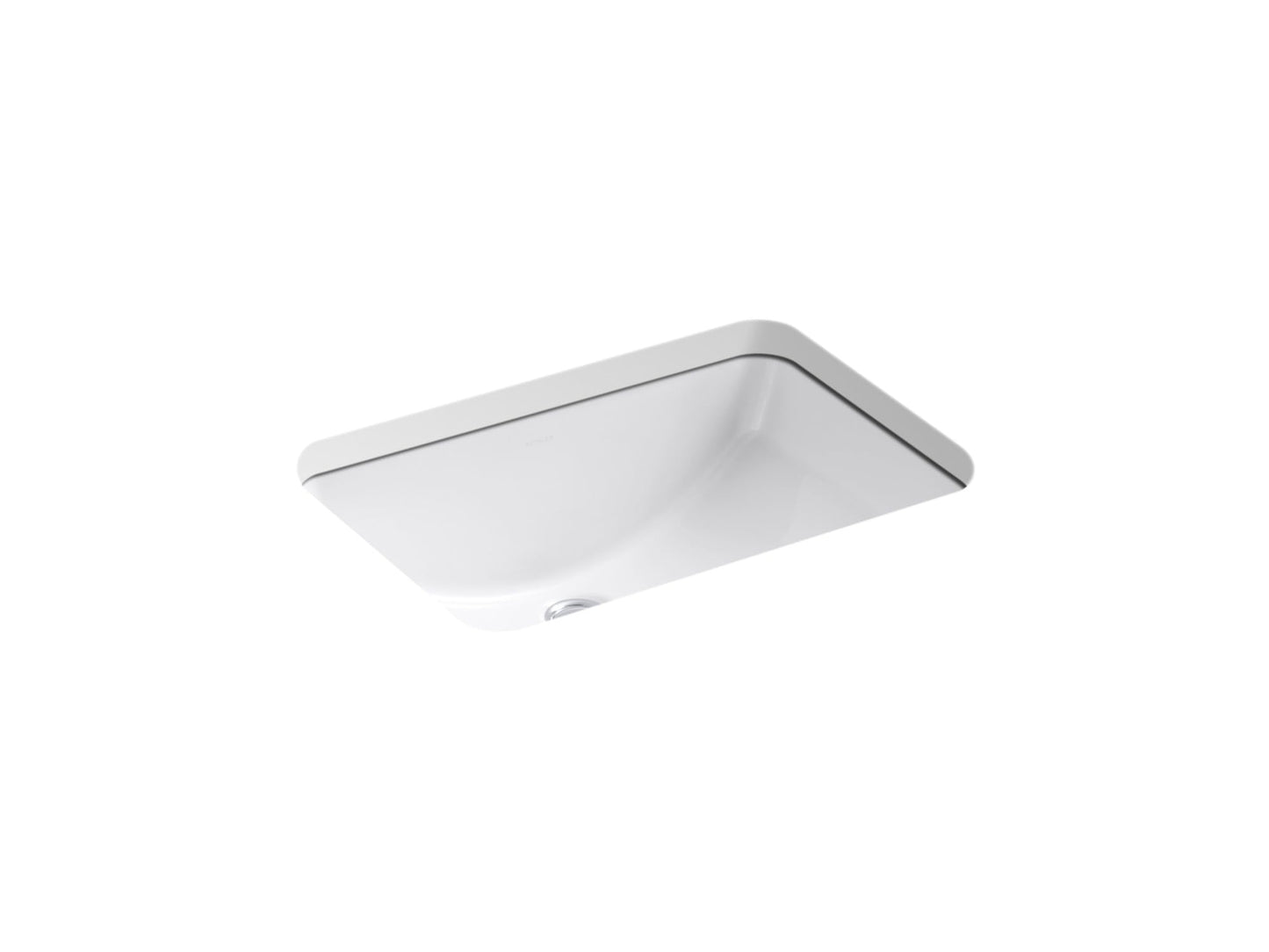 KOHLER 2214-0 Ladena Rectangular Undermount Bathroom Sink, 20-7/8" W X 14-3/8" L