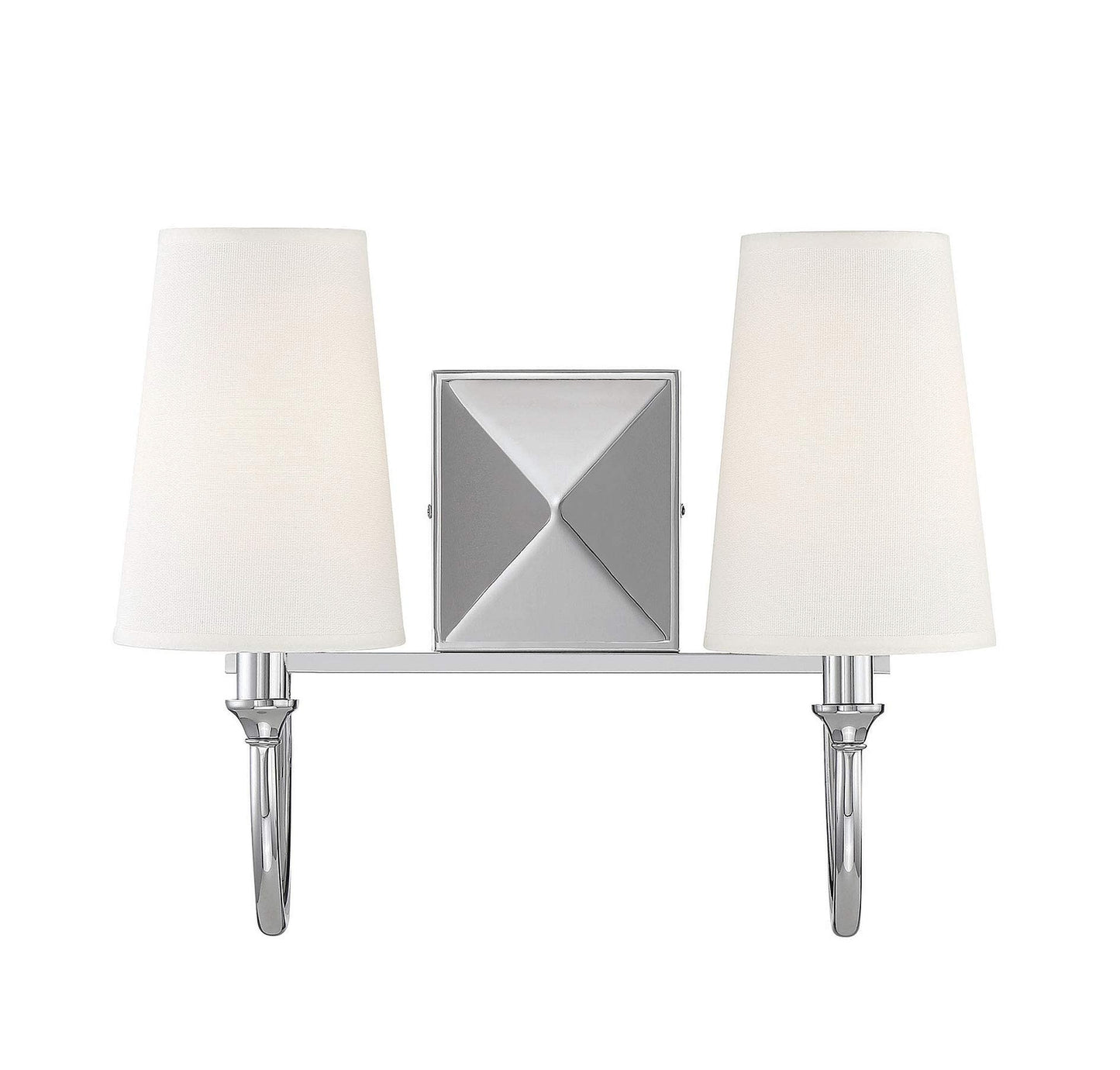 Savoy House 8-2542-2-109 White Fabric Bath Vanity Wall Light, 12" H x 15" W