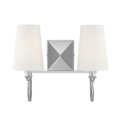 Savoy House 8-2542-2-109 White Fabric Bath Vanity Wall Light, 12" H x 15" W