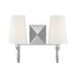 Savoy House 8-2542-2-109 White Fabric Bath Vanity Wall Light, 12" H x 15" W
