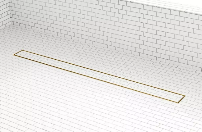 Signature Hardware 40" Cohen Linear Tile-In Shower Drain - Brushed Gold