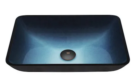 Vigo VG07068 Donatello 18"x 13" x 4" Rectangular Glass Vessel Bathroom Sink