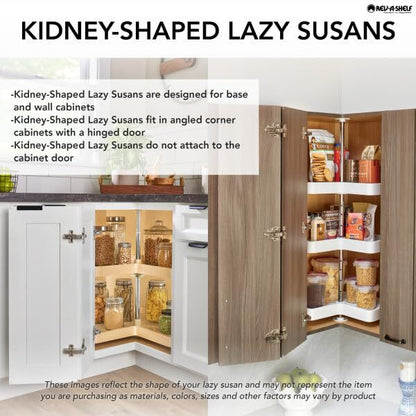 REV-A-SHELF Polymer Kidney-Shaped Lazy Susan Shelf for Corner Base Cabinets
