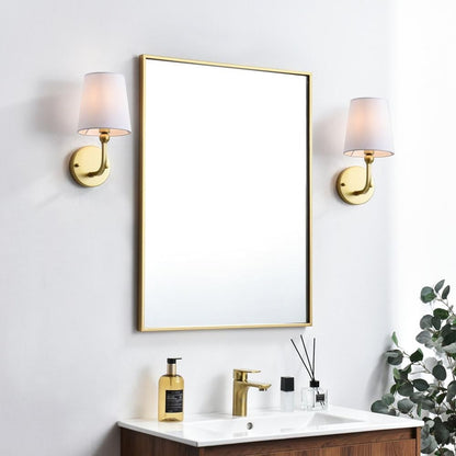 Living District LD7322W6CH Colson 1-Light Metal&Fabric Bath Sconce Chrome/White