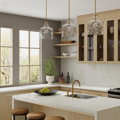 HomePlace Lighting 325717AD Glass Jar Pendant Light, 1-Light 100 Watt Aged Brass