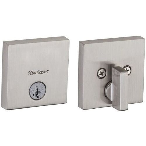 Kwikset 258SQT-514S.STRKP Downtown Single Cylinder Deadbolt, Matte Black *READ*