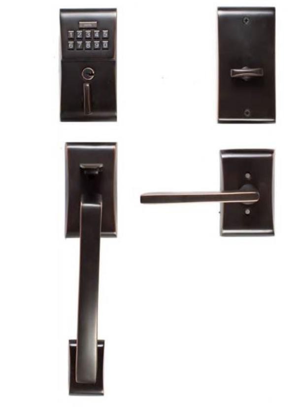 EMTEK E4817US10B Modern Style Electronic Keypad Entry Set Oil Rubbed Bronze