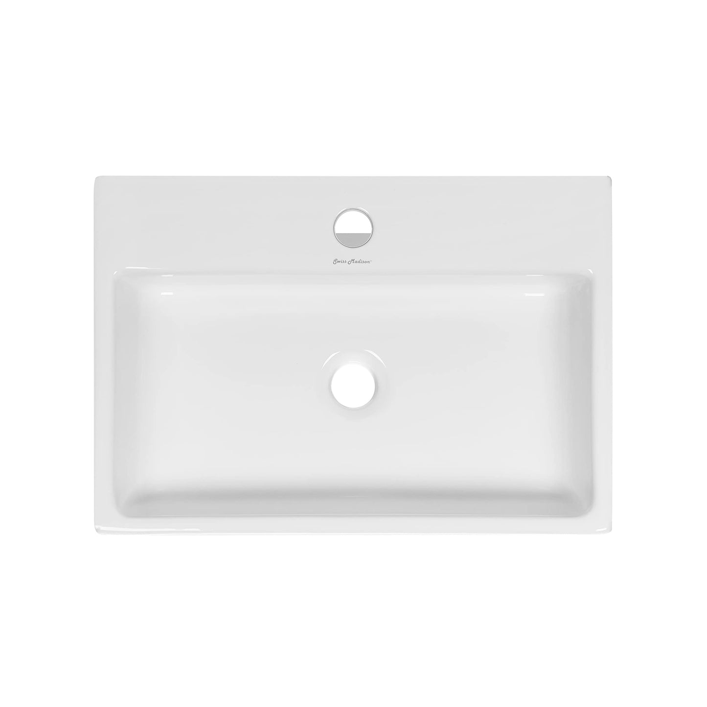 Swiss Madison SM-VS203 Claire 20" Rectangle Vessel Sink, Glossy White