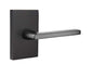 Emtek 5112HLORHUS19 Passage Set Rectangular Rosette Helios Lever, Flat Black, RH