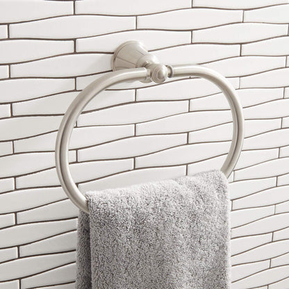 Signature Hardware FH8985BN Cooper 7-1/2" Wall Mounted Towel Ring-Brushed Nickel