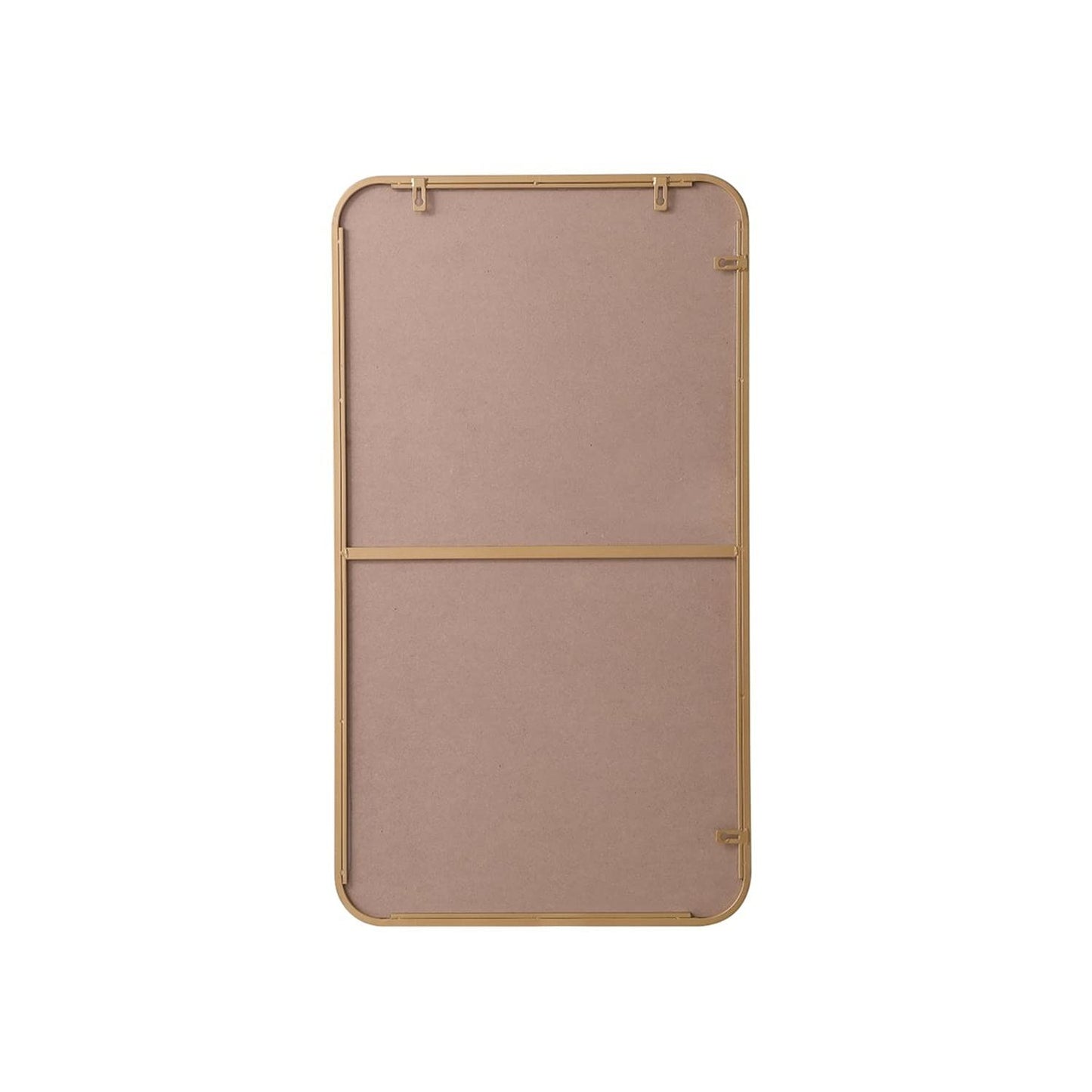 Elegant MR802036BR Evermore 20x36 Soft Corner Metal Rectangular Mirror in Brass