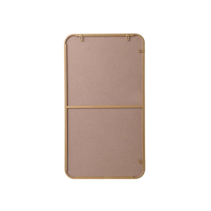 Elegant MR802036BR Evermore 20x36 Soft Corner Metal Rectangular Mirror in Brass