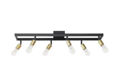 Globe Electric 91007791 Weston 6 Light 36" Wide Fixed Rail Ceiling Fixture-Black