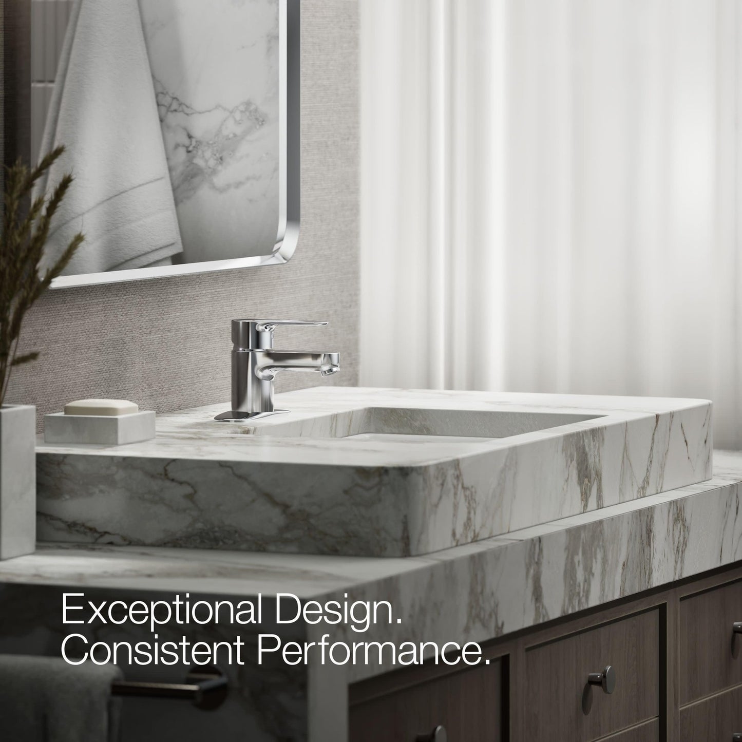 KOHLER 16027-4-CP July Single Handle Bathroom Faucet Single-Hole Polished Chrome
