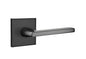 EMTEK 5050HLOUS19LH Square Rosette Dummy Pair Helios Lever - Flat Black (US19)