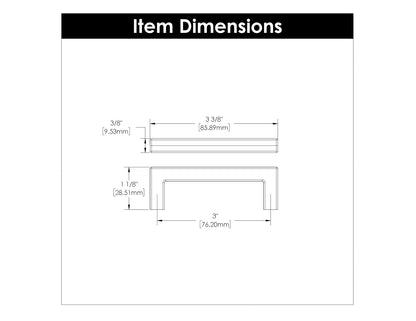 Hickory Solid Core Kitchen Cabinet Pulls, Luxury Handles, 3 Inch Hole Center
